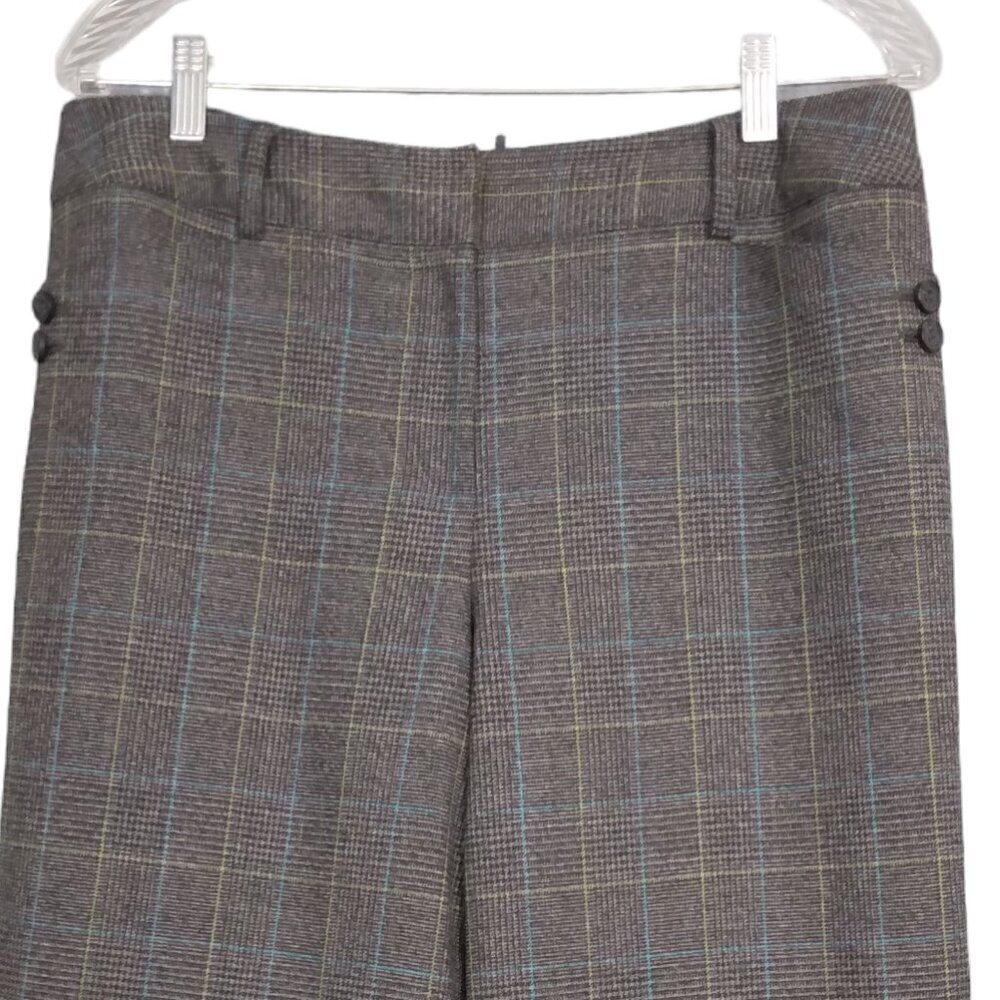 Talbots | Career Wool Stretch Gray Plaid Crop Capris Wide Leg |  Size 12P